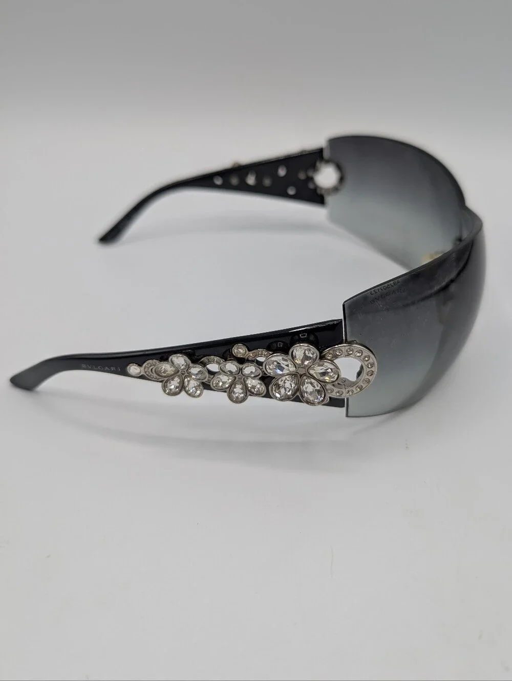 Bvlgari Black Shield Crystal Sunglasses